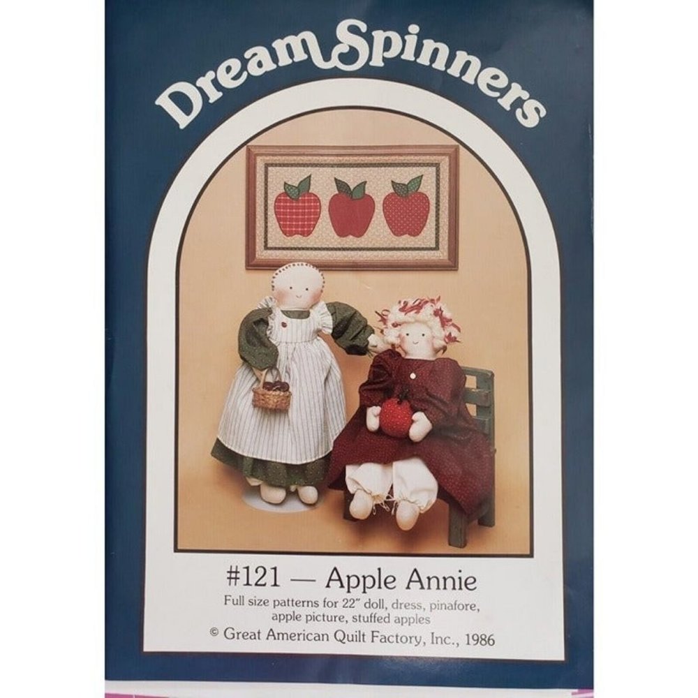 1986 Dream Spinners #121 Apple Annie 22" Doll Clothes/Picture Pattern